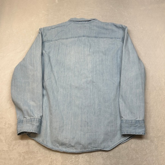 Levis Denim‎ Shirt Mens Medium Light Blue Wash Button Down Relaxed Fit - Picture 3 of 9